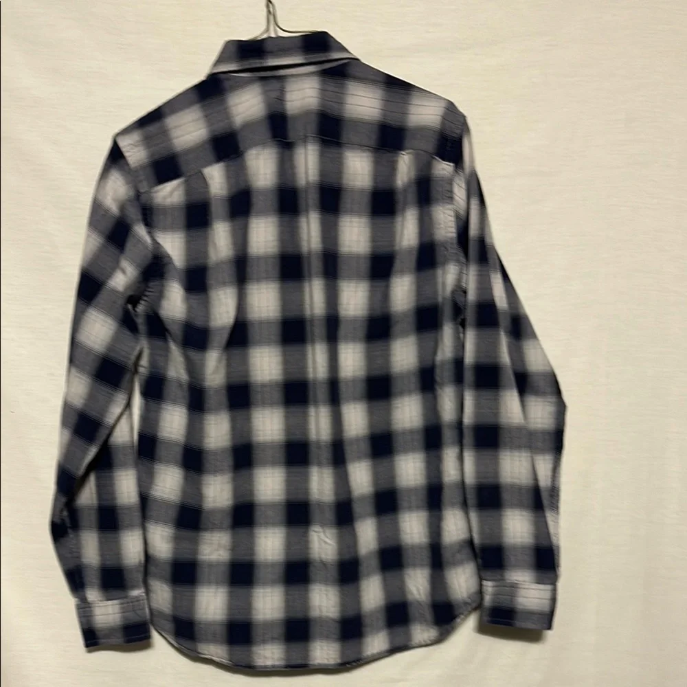 J. Crew Navy and White Plaid Casual Button Down Shirt Small